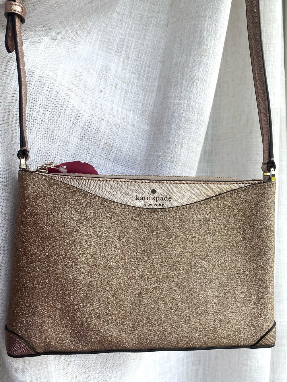 Kate Spade Rose Gold Glitter Crossbody